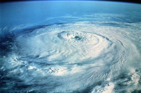 View of a hurricane from space