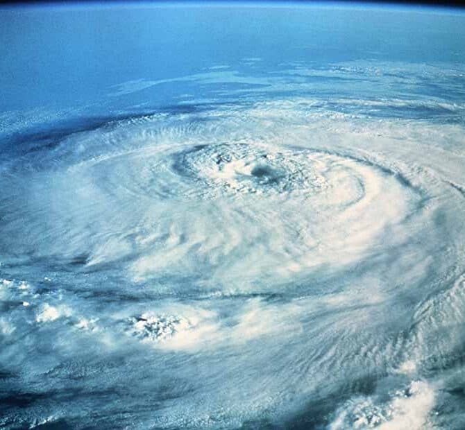 View of a hurricane from space