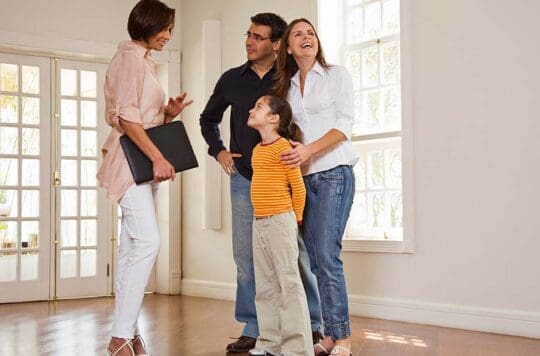 family tours new home