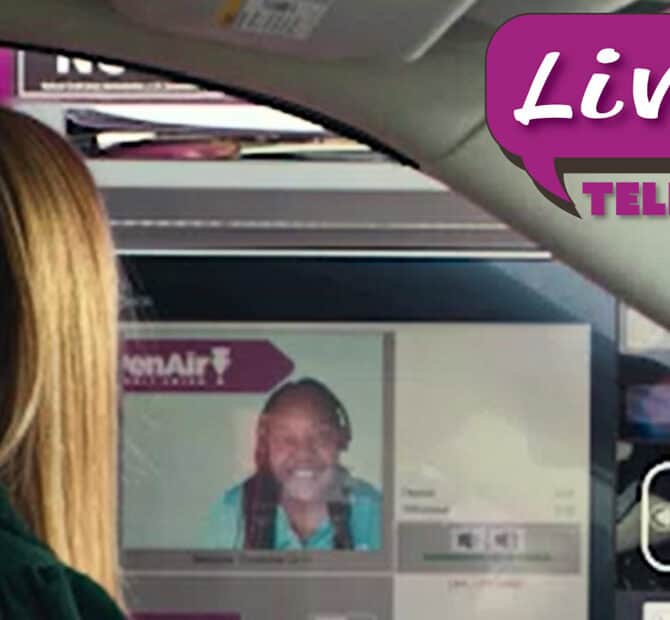 female drive pulls up to the LIVE Teller at PenAir Credit Union and interacts with onscreen employee