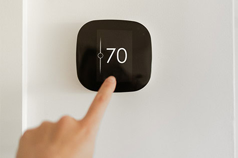 Thermostat indoor smart home in house system for temperature.